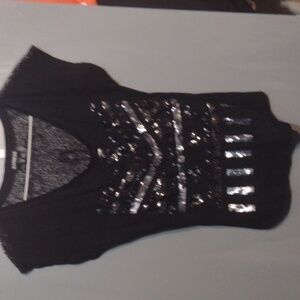 Express black sequence lace back shirt size xs